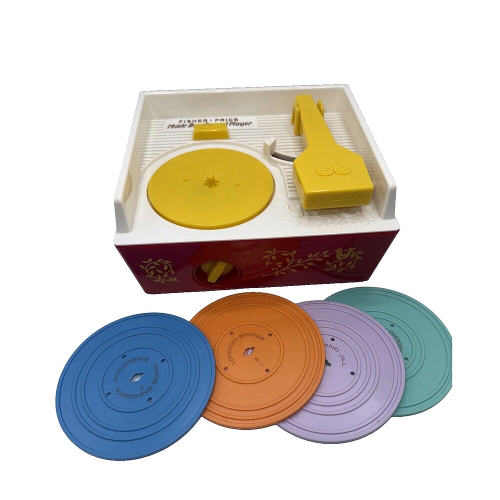 Fisher Price Music Record Player Retro 2010 Toy 1971 Replica W 4 Reconds. Works